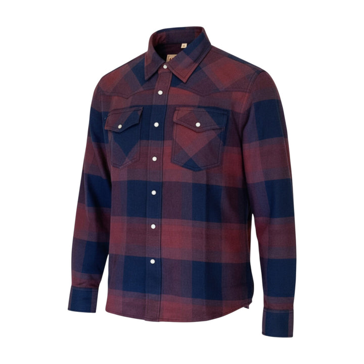 CAMICIA WESTERN BLU-BORDO'