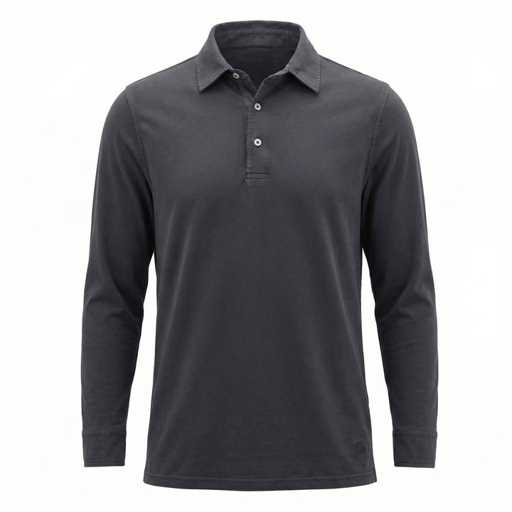 Polo Manica Lunga York Jersey Navy