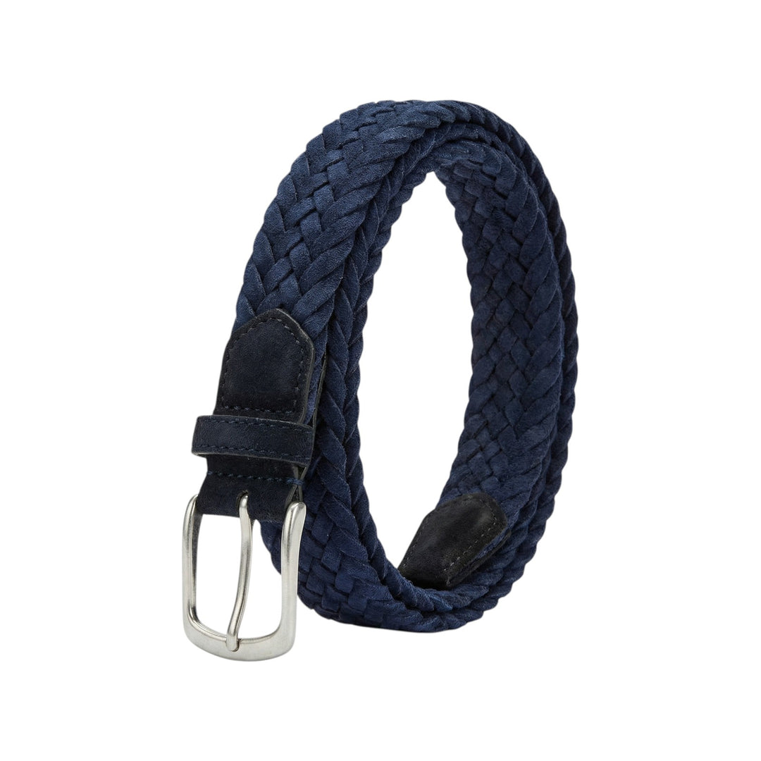 Ceinture en cuir suédé bleu