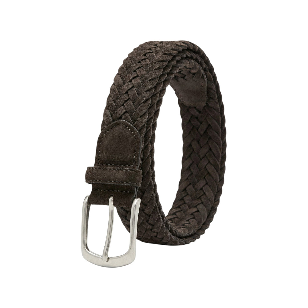 Cintura Vera Pelle Scamosciata Marrone