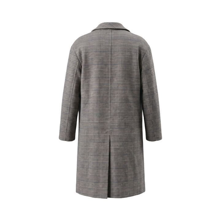Overiwer CAPPOTTO DOPPIO PETTO IN LANA PRINCIPE DI GALLES FANGO-BLU Marrone - foto 2