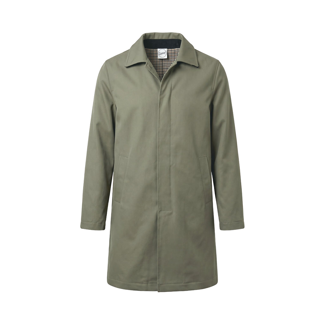 Overiver TRENCH IN COTONE E LANA ARMY Verde - foto 1