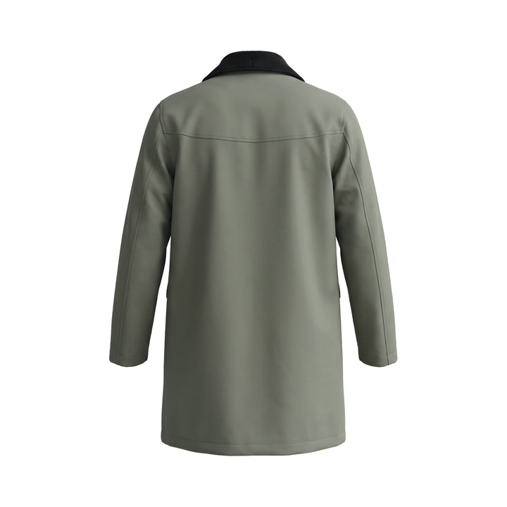 Overiver TRENCH IN COTONE E LANA ARMY Verde - foto 2