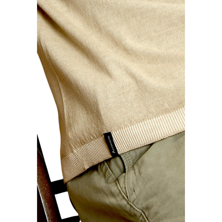 MAGLIA GIROCOLLO M/M RASATA TINTA SFUMATA DESERT