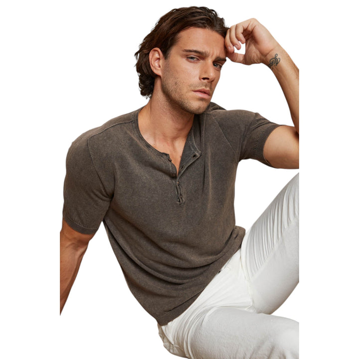 MAGLIA SERFINO M/M RASATA STAMPA AEROGRAFO FONDENTE