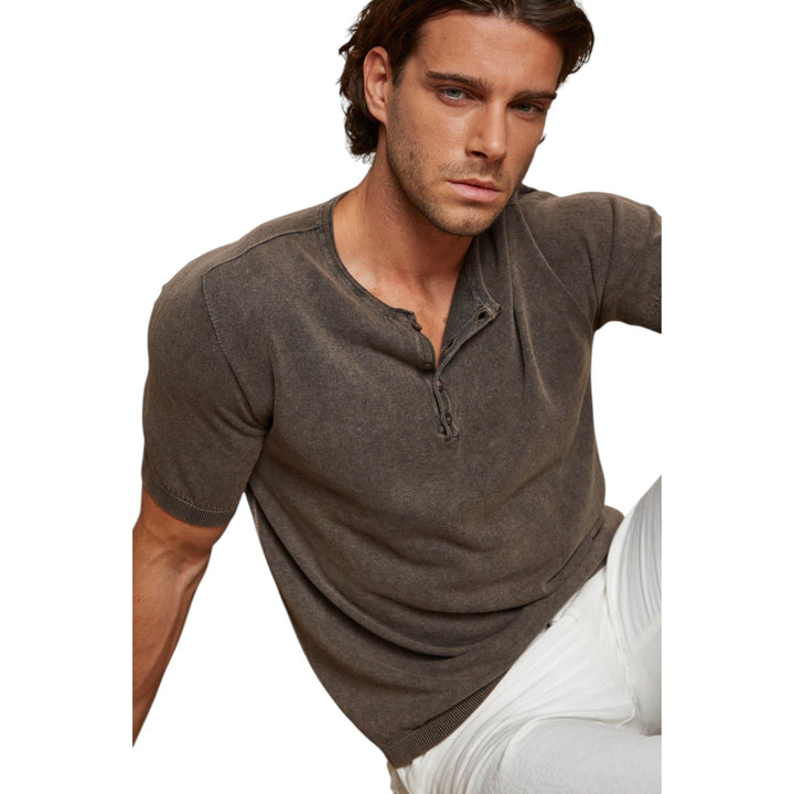 MAGLIA SERFINO M/M RASATA STAMPA AEROGRAFO FONDENTE