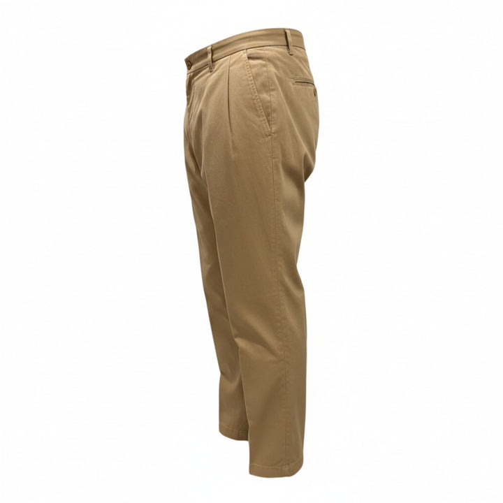 PANTALONES PORTOBELLO DE ALGODÓN BEIGE