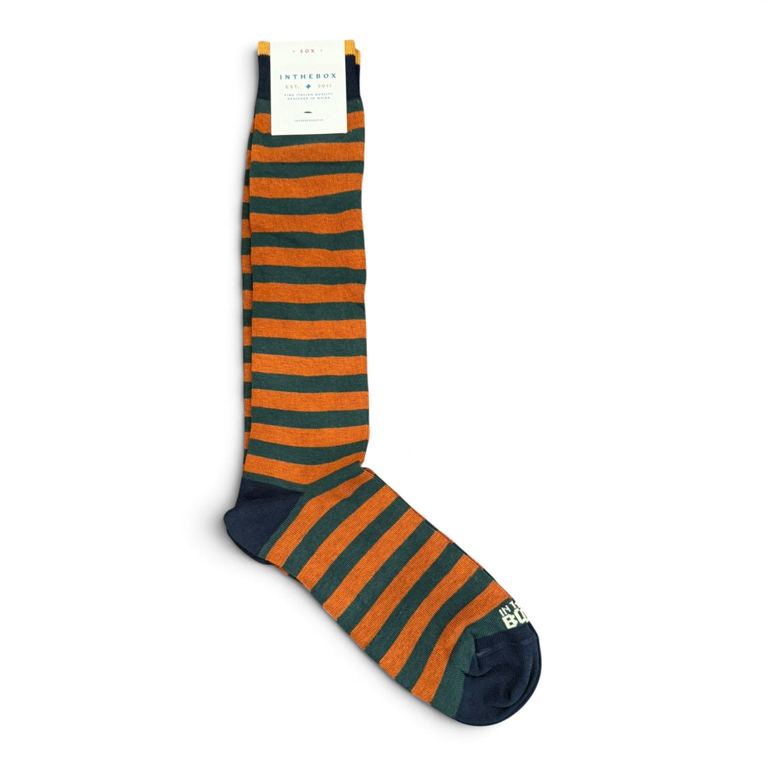 Calze Stripe Rugby Arancio Scuro/Verde