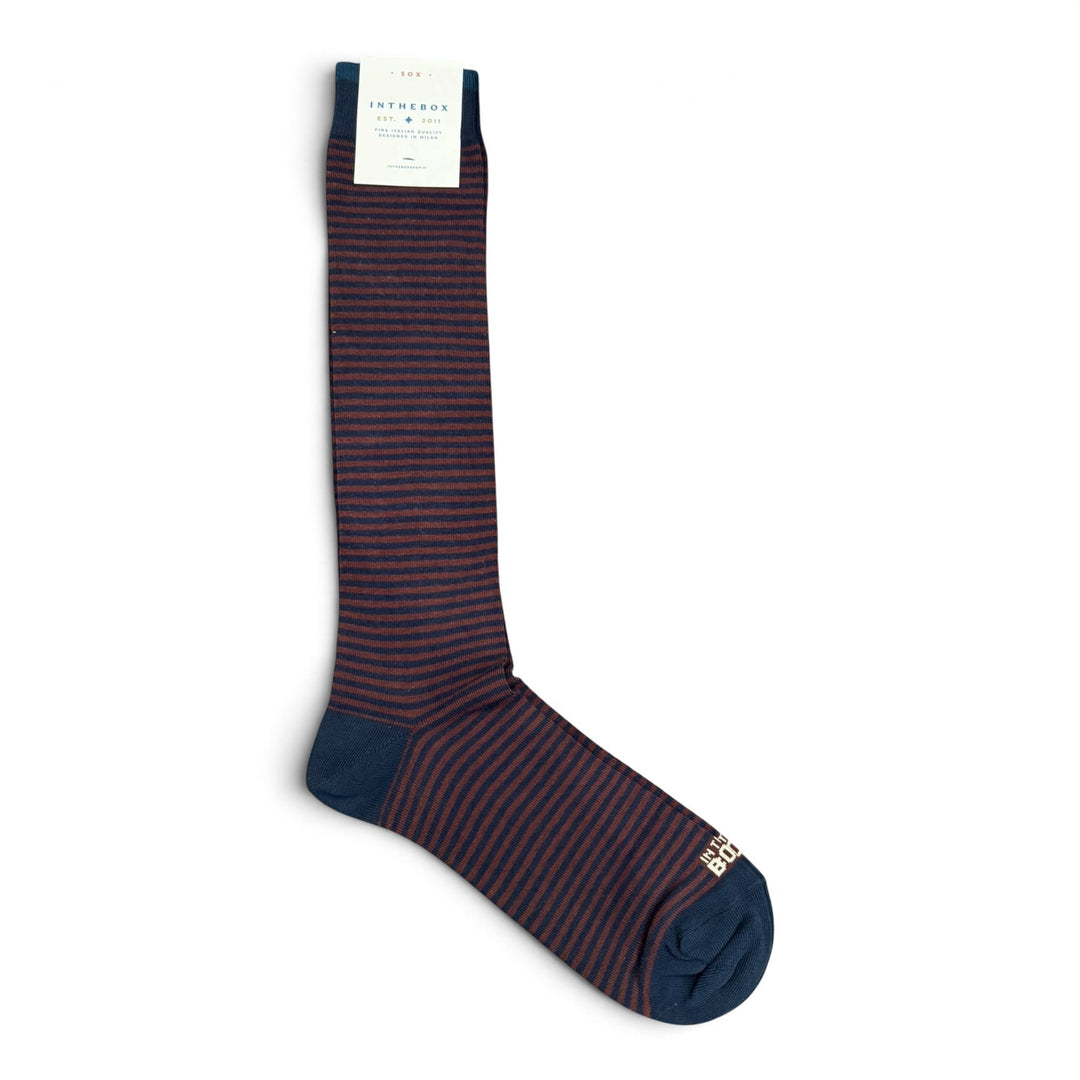 Calze Stripe Classic Blu/Marrone