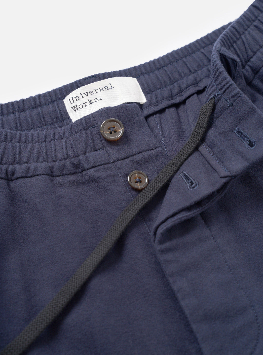 Universal Works Pleated Track Pant Comfort Moleskin Navy Blu - foto 6