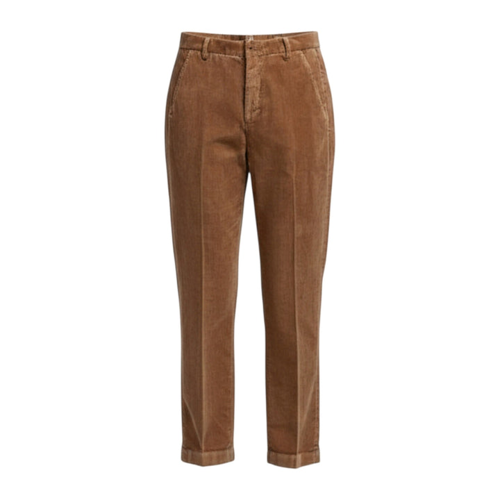 Pantalone in Velluto Tasche America Corto Marrone