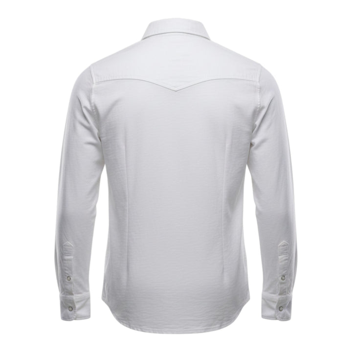 Chemise western à manches longues El Paso, flammée, 180 g, blanche